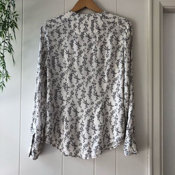 Peruvian Connection Cream Brown Floral Button Top - Picture 2 of 7